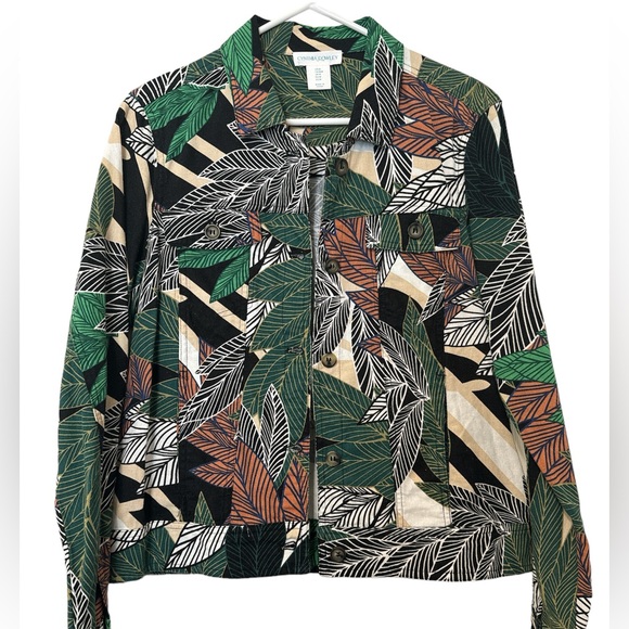 Cynthia Rowley Tropical safari Print Linen Viscose Jacket Multicolor Size Medium - Picture 1 of 10